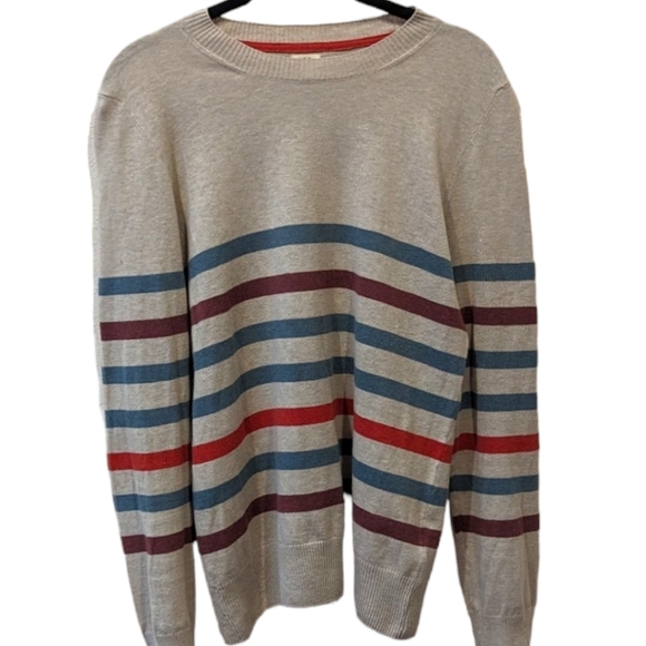 Bridge & Burn Other - Bridge & Burn Natural Multi Stripe Linen Blend Men's Sweater (M)